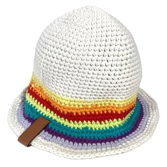 LOEWE knit Rainbow logo hat bucket hat bob hat cotton Multicolore/White Loewe Paula main image 3